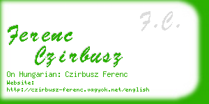 ferenc czirbusz business card